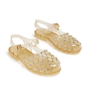 Loeffler Randall Rhys Champagne Glitter Jelly Sandal - Size 9